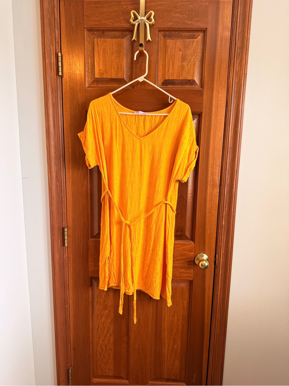 Cupshe Bright Orange V-Neck Swim Coverup Dress
